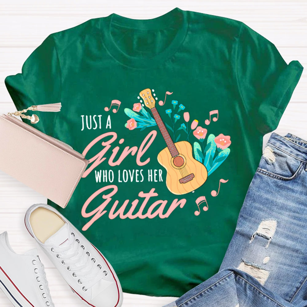 Just A Girl Who Loves Guitar Music Teacher T-shirt