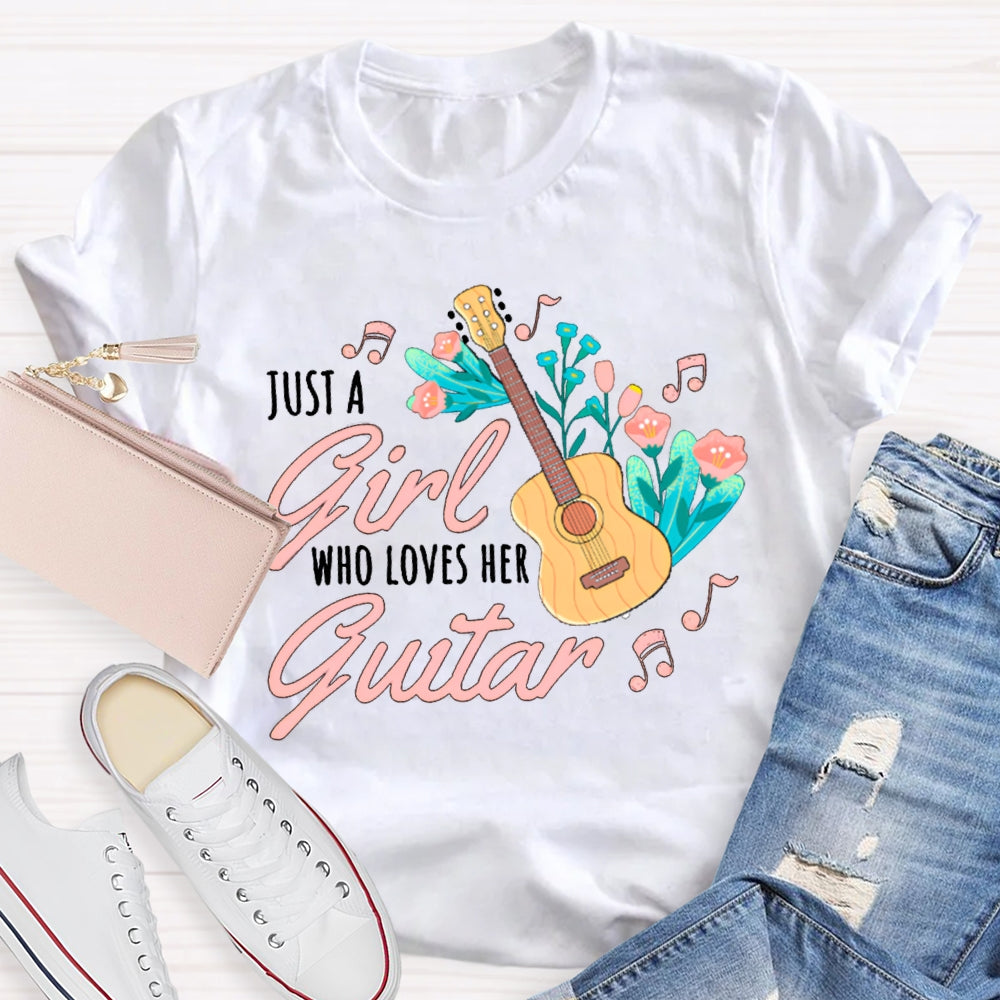 Just A Girl Who Loves Guitar Music Teacher T-shirt