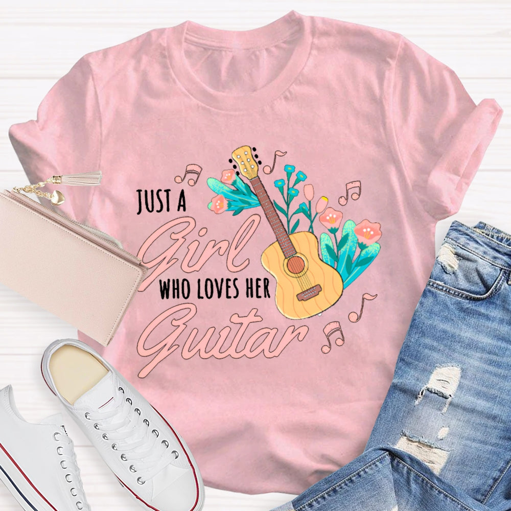 Just A Girl Who Loves Guitar Music Teacher T-shirt