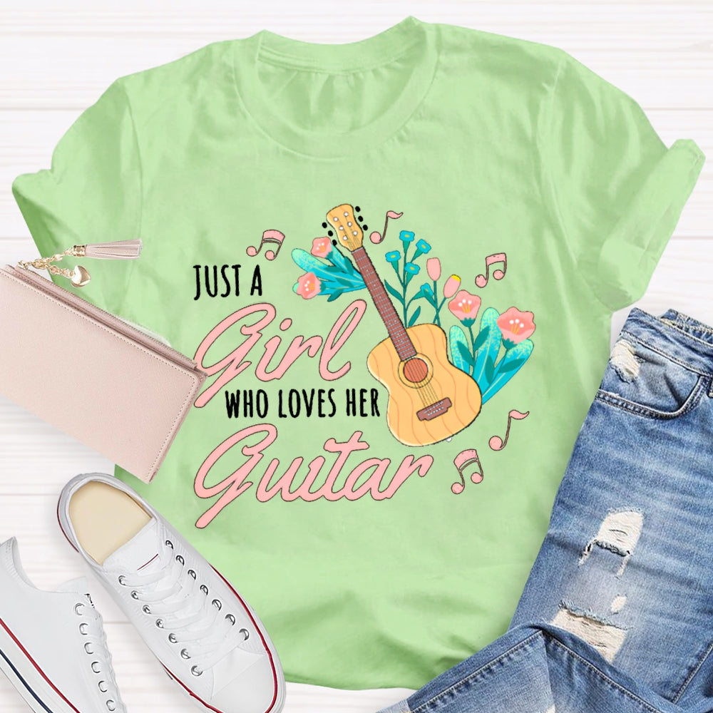 Just A Girl Who Loves Guitar Music Teacher T-shirt