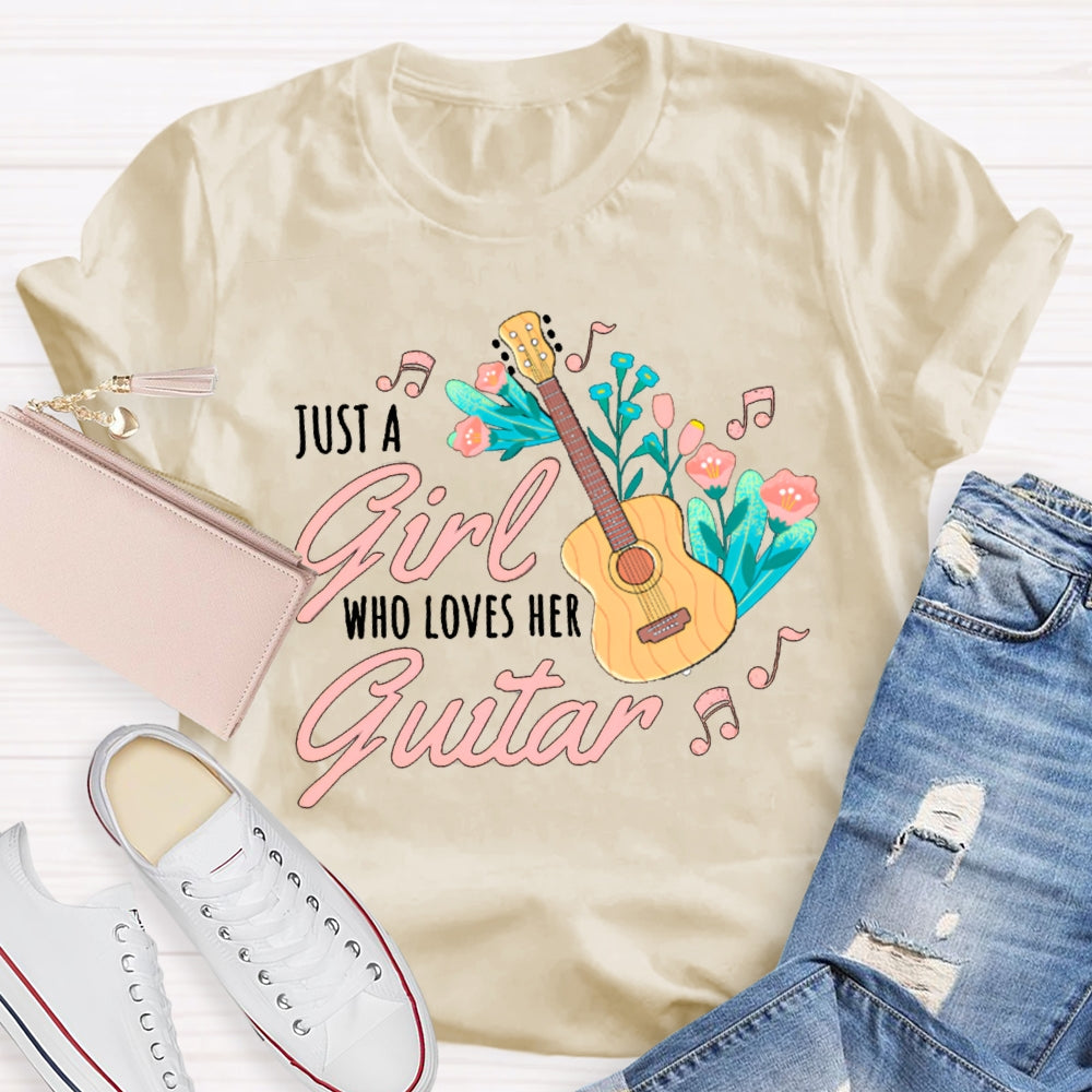 Just A Girl Who Loves Guitar Music Teacher T-shirt