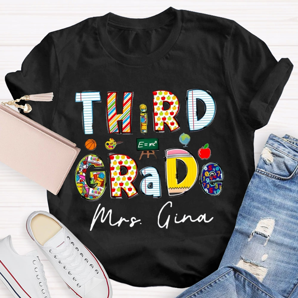 Personalized Grade And Name Teaching Aids T-Shirt