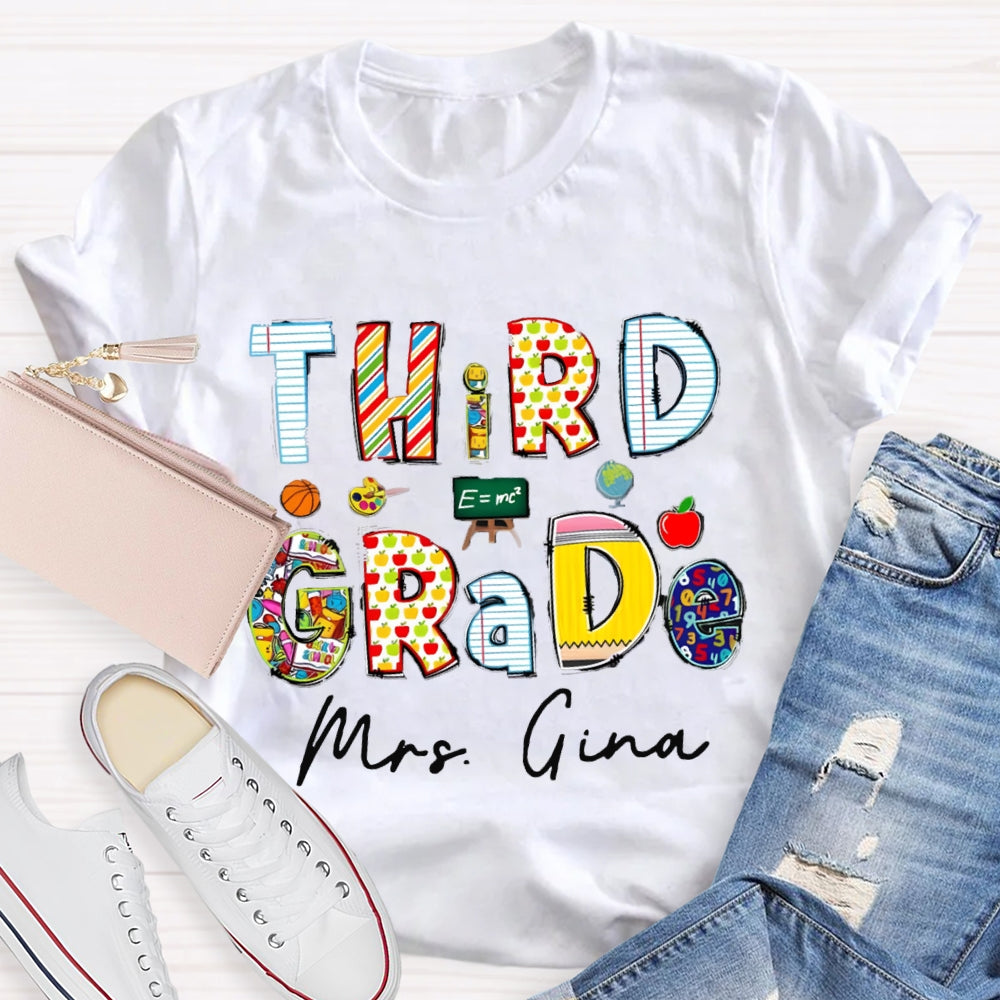 Personalized Grade And Name Teaching Aids T-Shirt