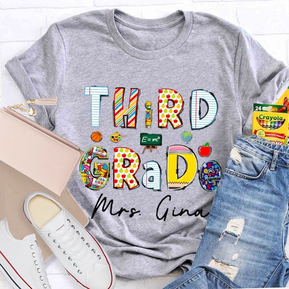 Personalized Grade And Name Teaching Aids T-Shirt