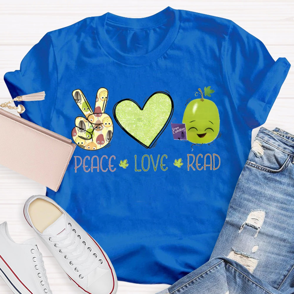 Peace Love Read Teacher T-Shirt