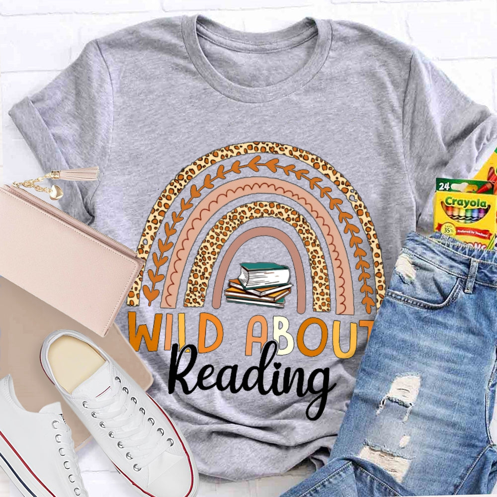Wild About Reading Leopard Curve Print T-shirt