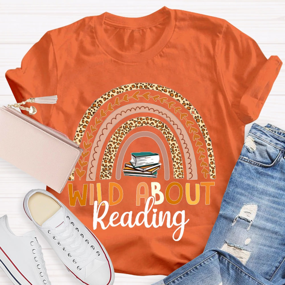 Wild About Reading Leopard Curve Print T-shirt