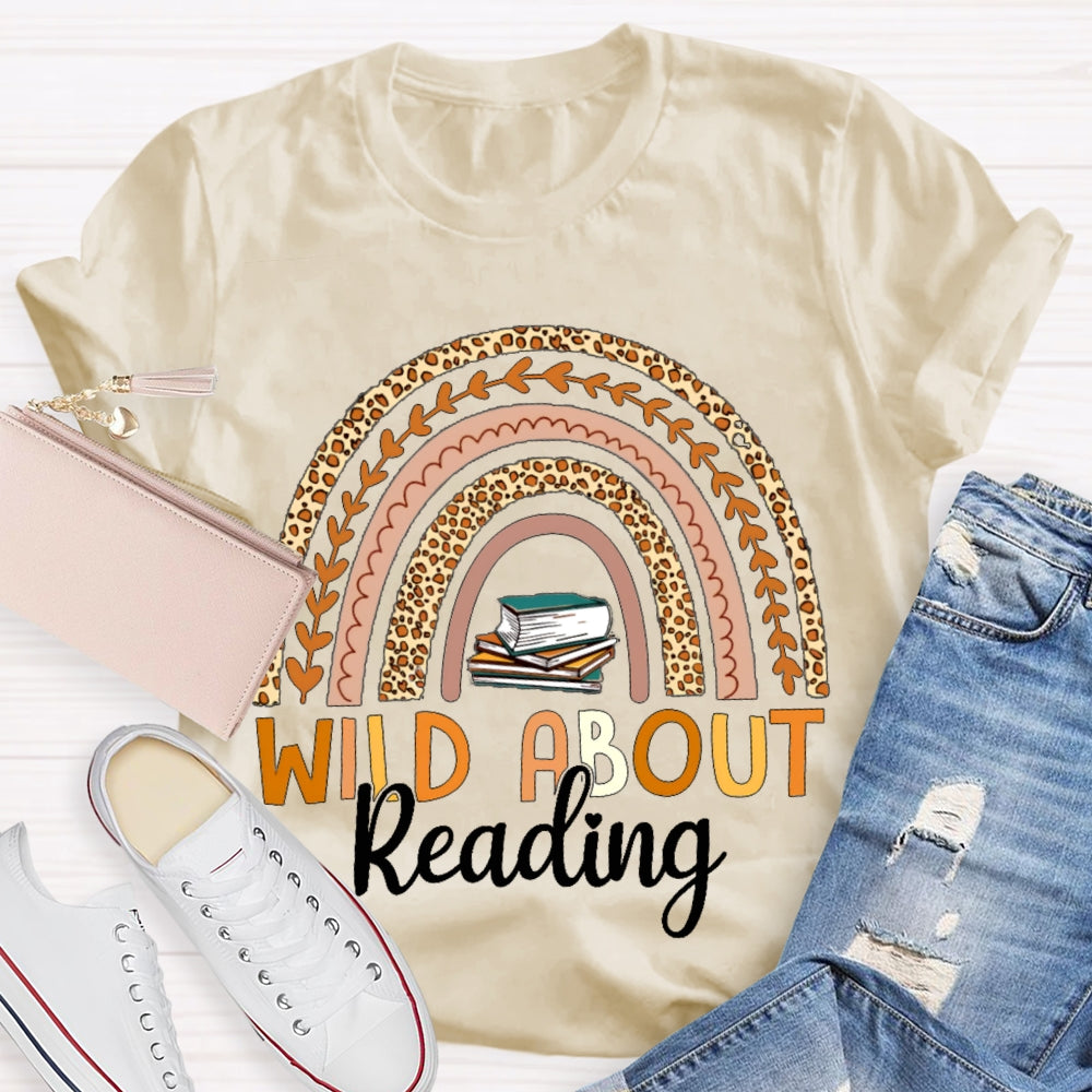 Wild About Reading Leopard Curve Print T-shirt