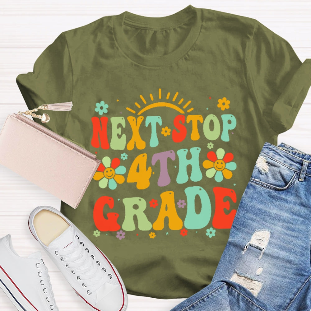 Personalized Grade Next Stop 4th Grade T-shirt