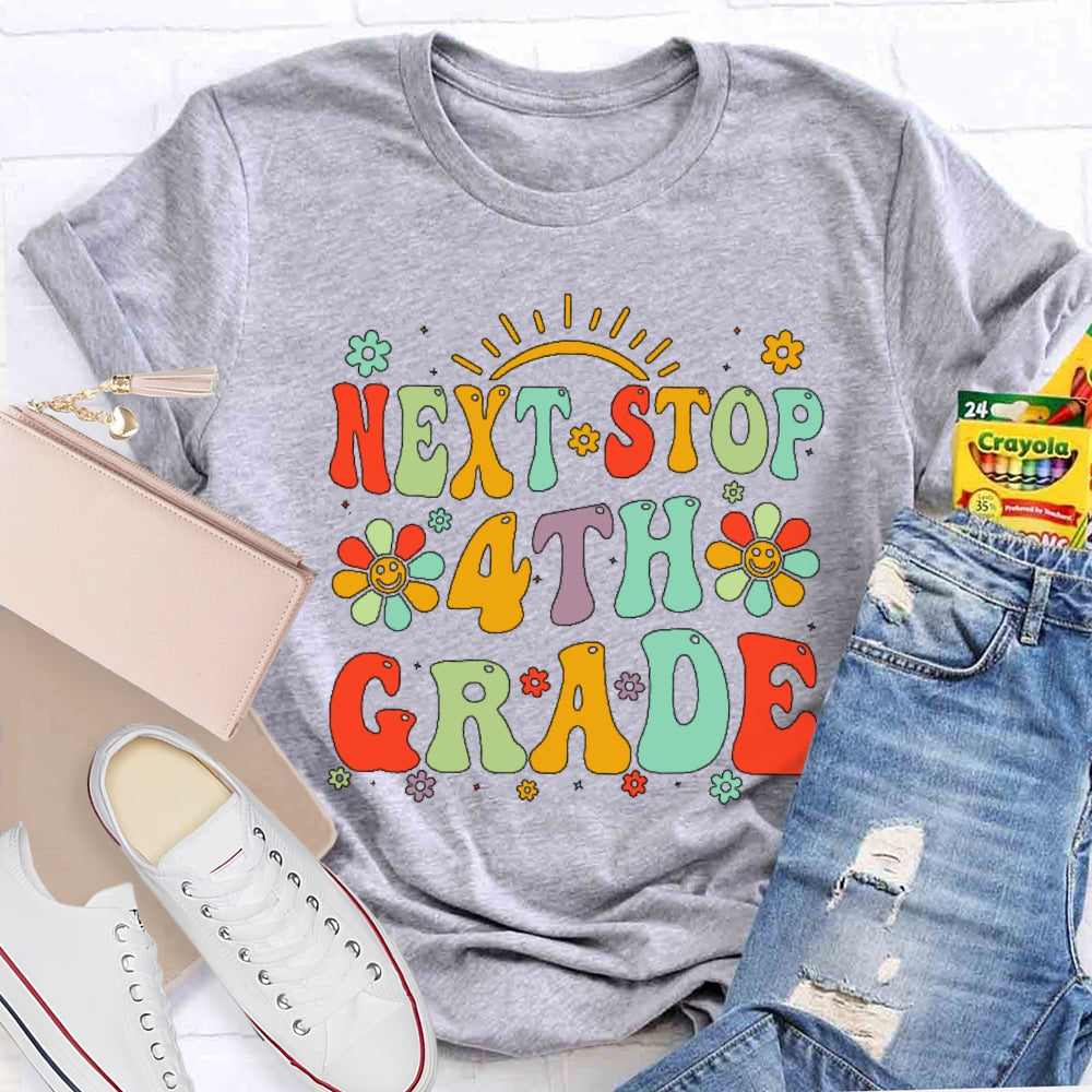 Personalized Grade Next Stop 4th Grade T-shirt