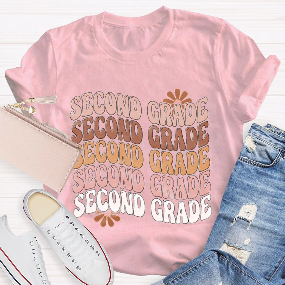 Personalized Grade Second Grade Multiple Letters T-shirt