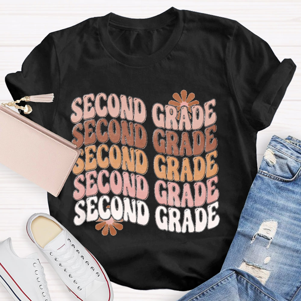 Personalized Grade Second Grade Multiple Letters T-shirt
