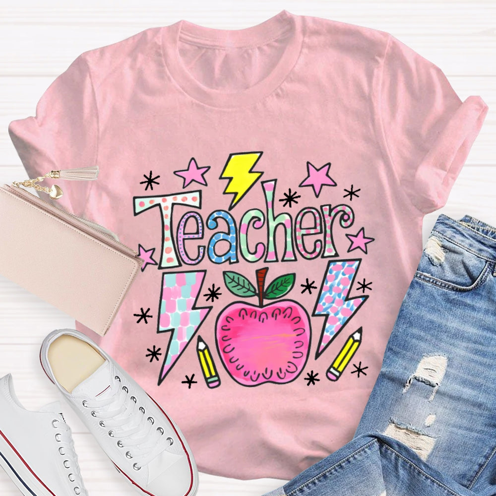 Teacher Cartoon Pattern T-shirt