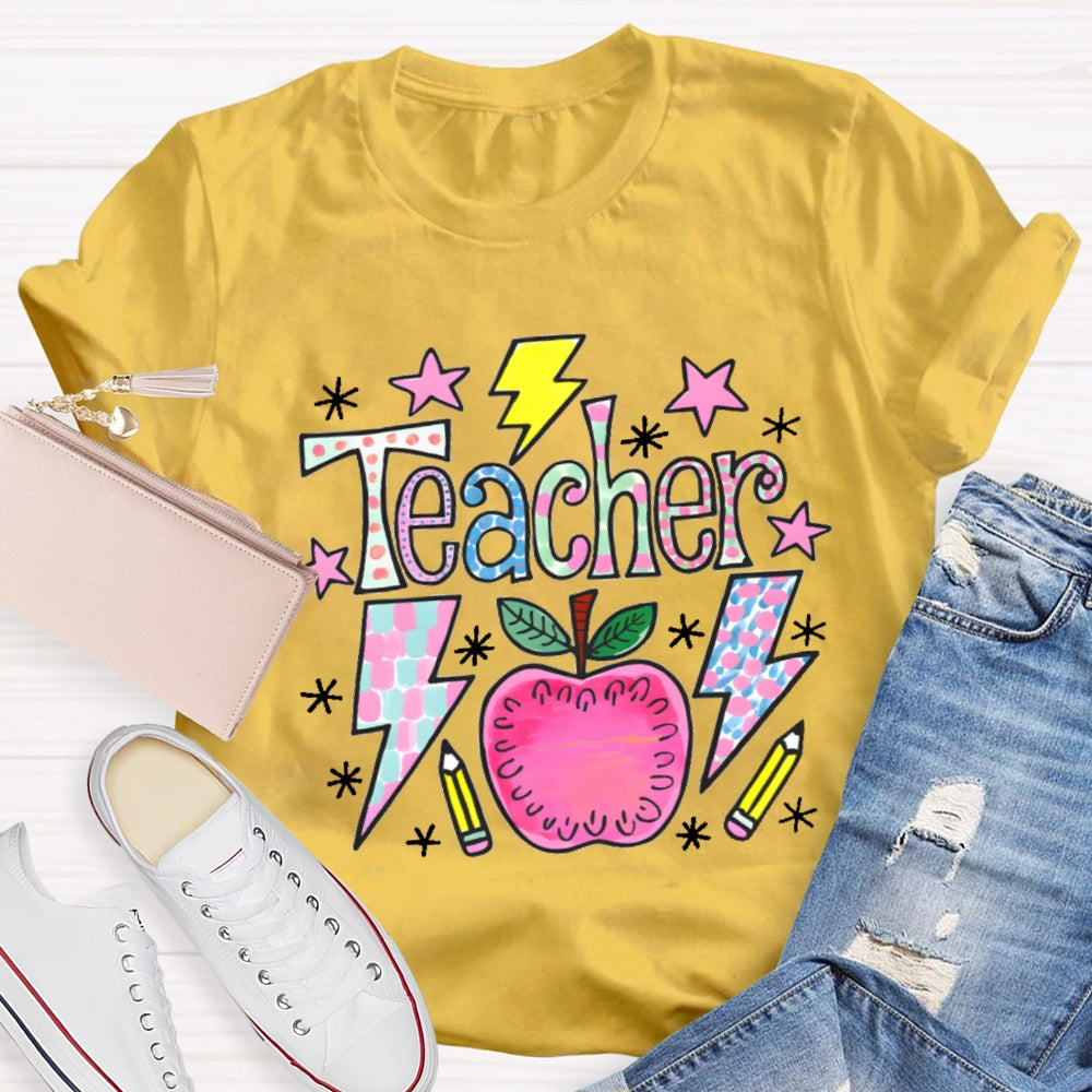 Teacher Cartoon Pattern T-shirt