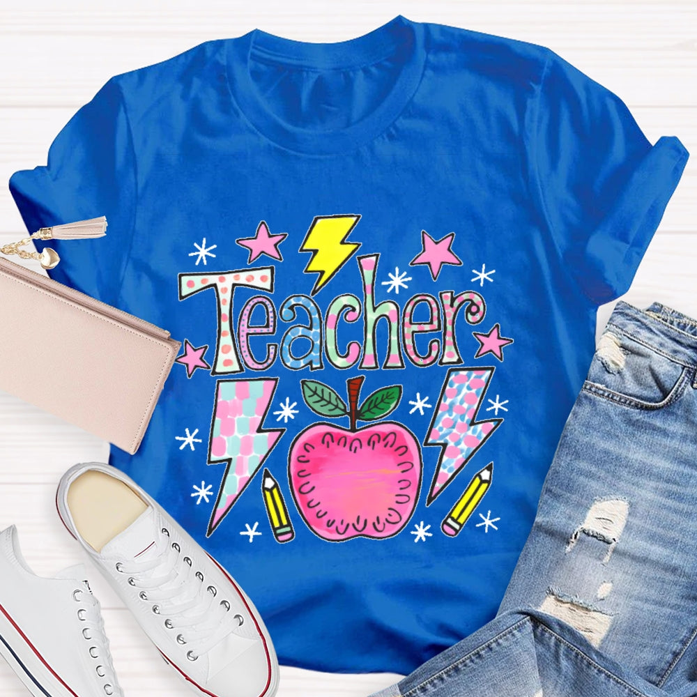 Teacher Cartoon Pattern T-shirt