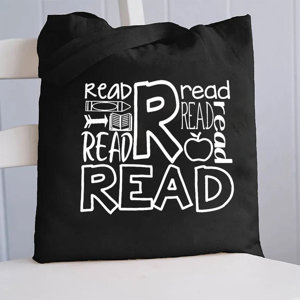 Read Read Apple Canvas Tote Bag