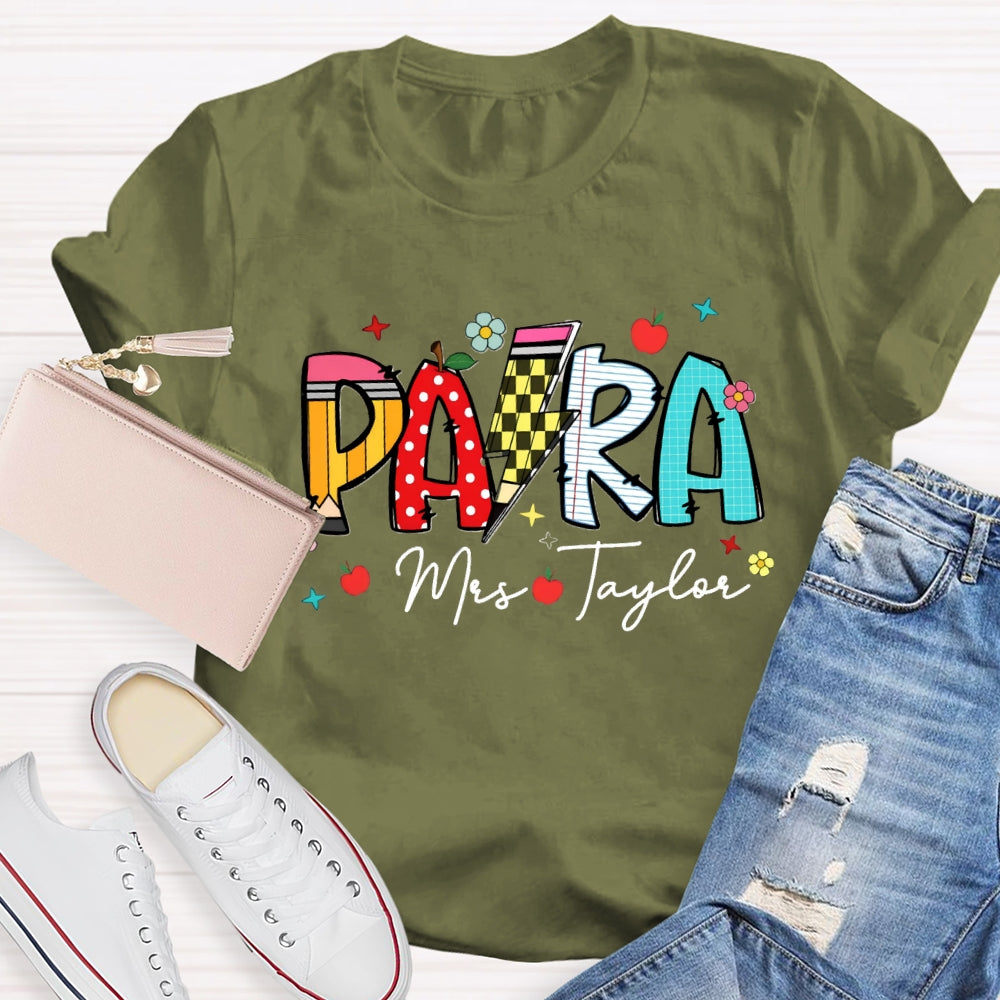 Personalized Paraprofessionals Teacher T-shirt