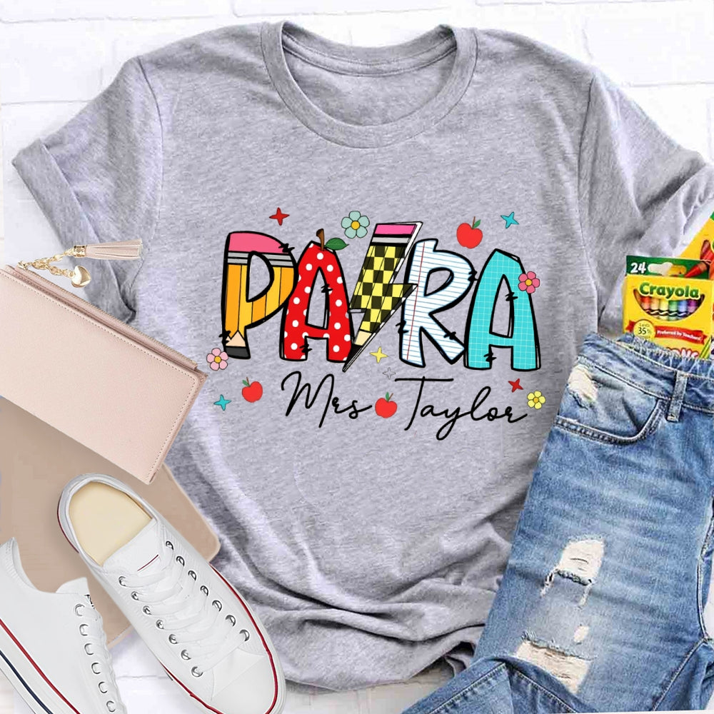 Personalized Paraprofessionals Teacher T-shirt
