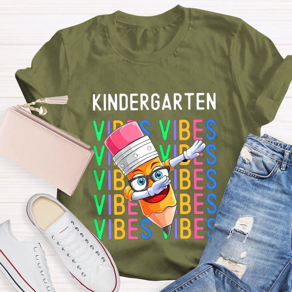 Personalized Grade kindergarten vibes T-shirt