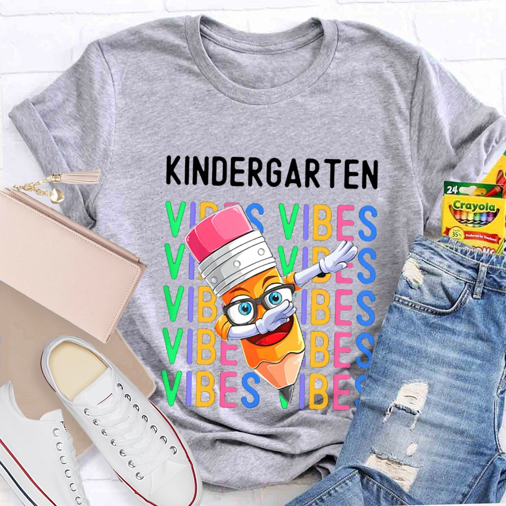 Personalized Grade kindergarten vibes T-shirt