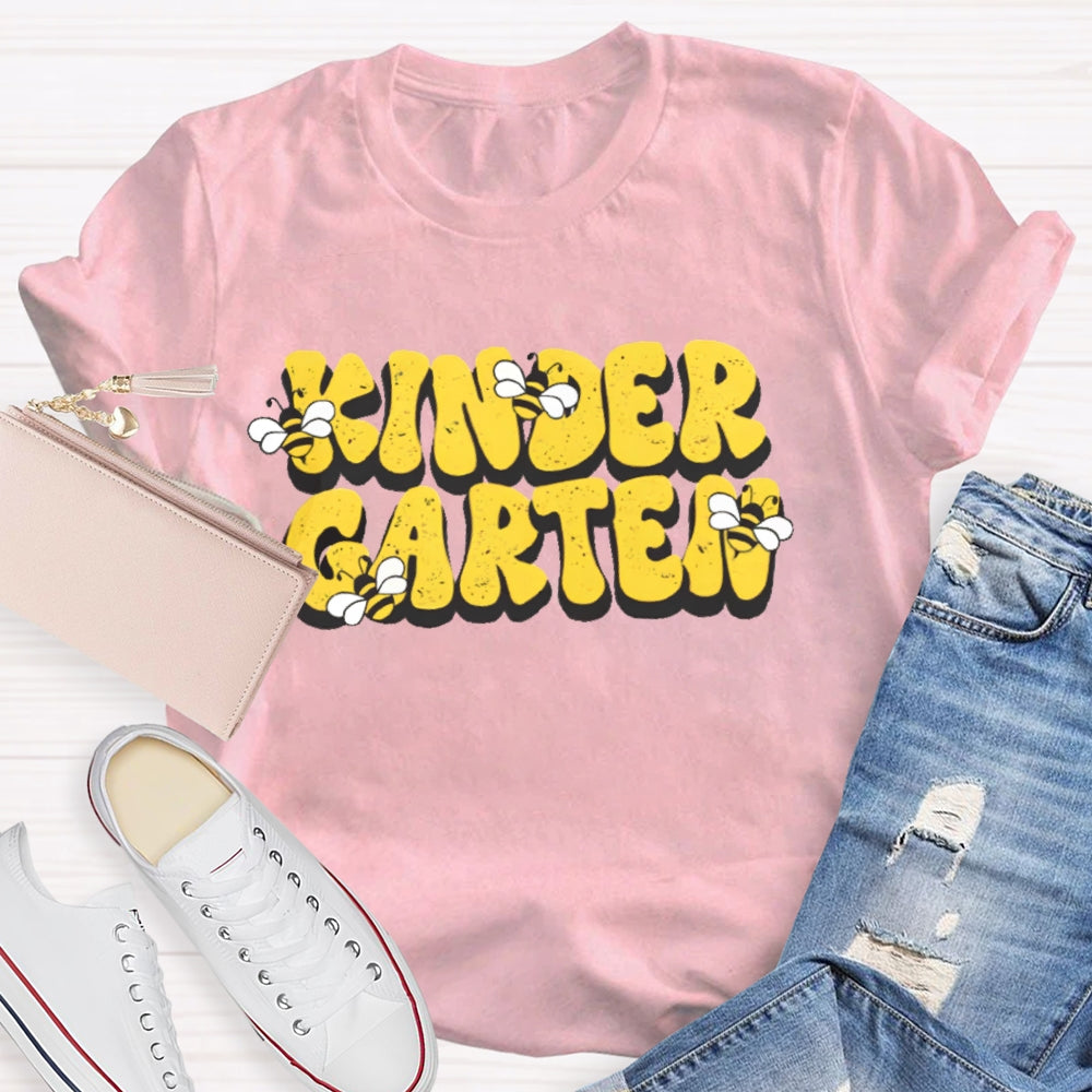 Personalized Grade Kinder Garten Bees T-shirt