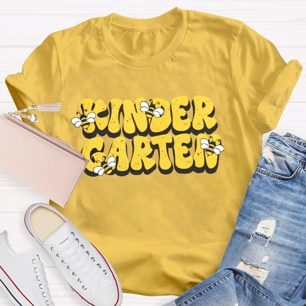 Personalized Grade Kinder Garten Bees T-shirt