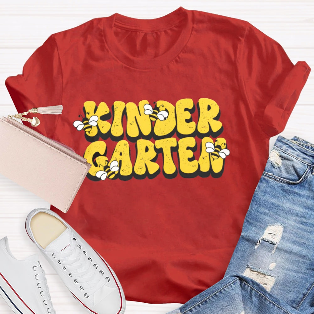 Personalized Grade Kinder Garten Bees T-shirt
