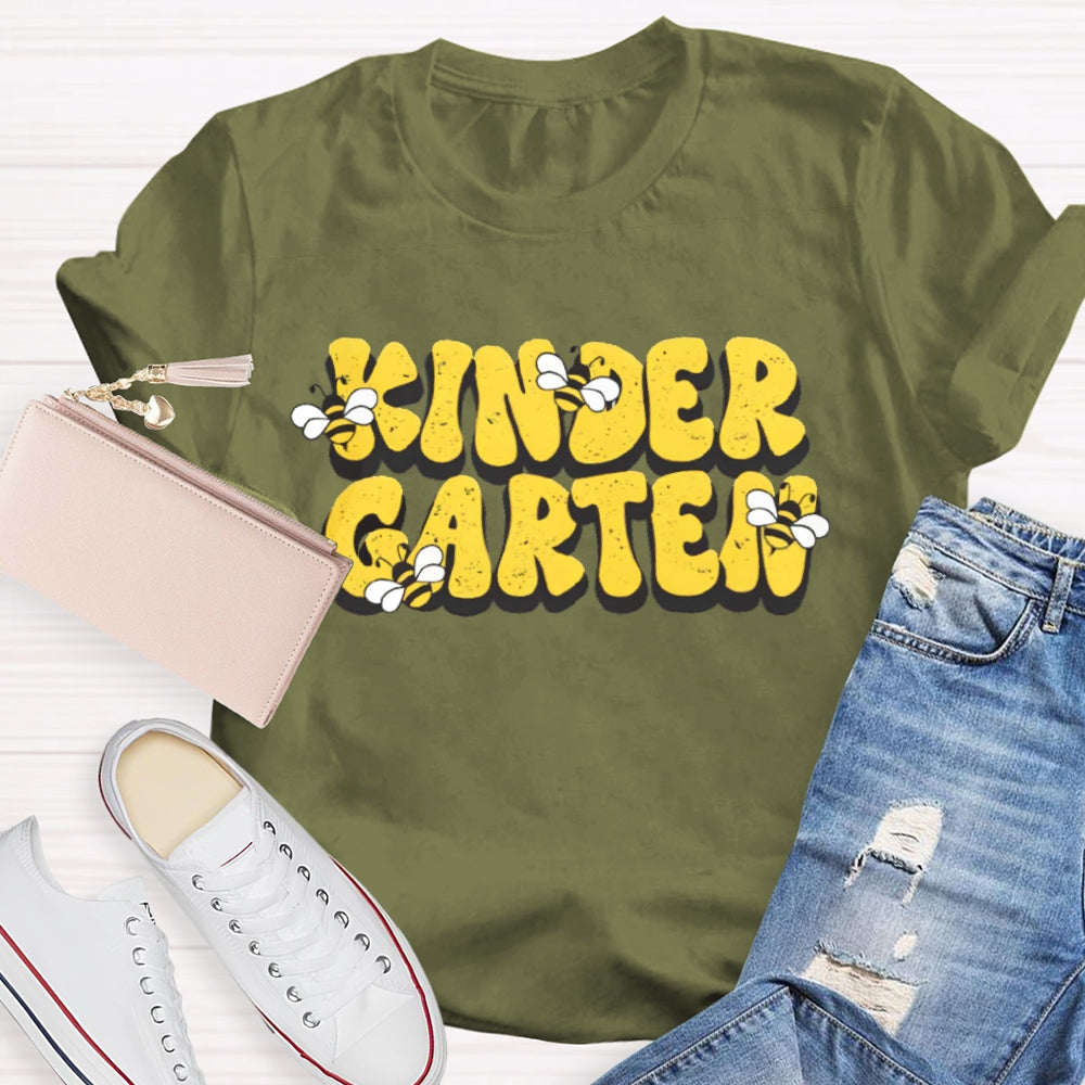 Personalized Grade Kinder Garten Bees T-shirt