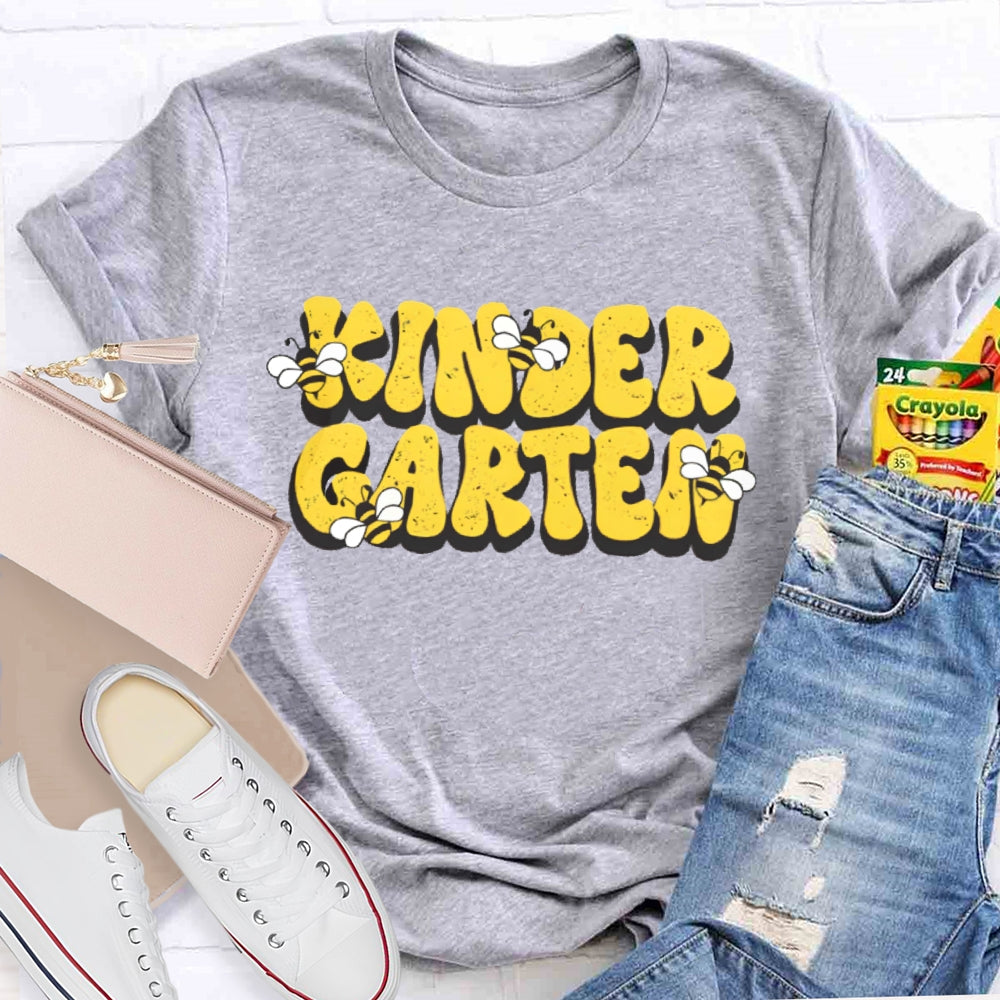 Personalized Grade Kinder Garten Bees T-shirt
