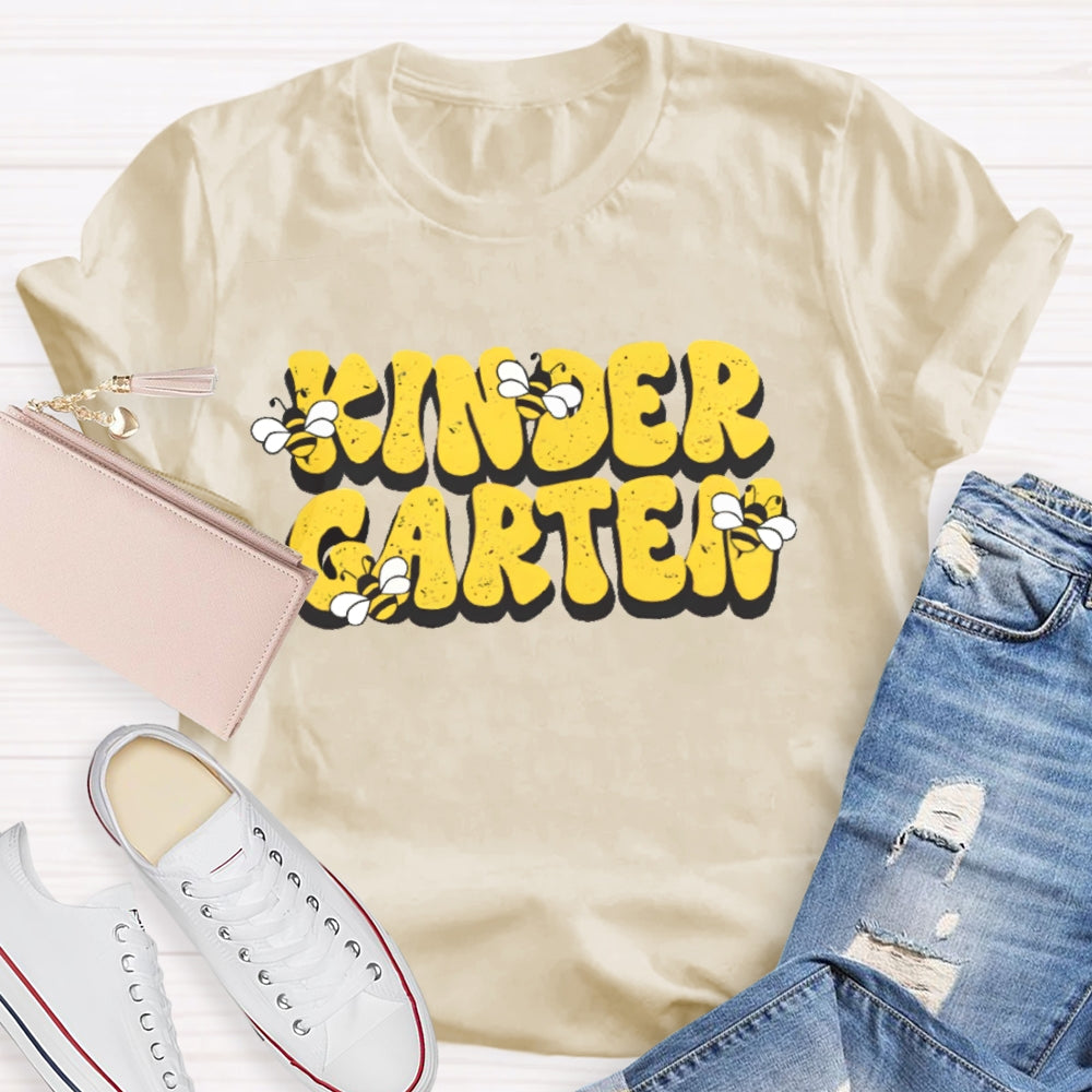 Personalized Grade Kinder Garten Bees T-shirt