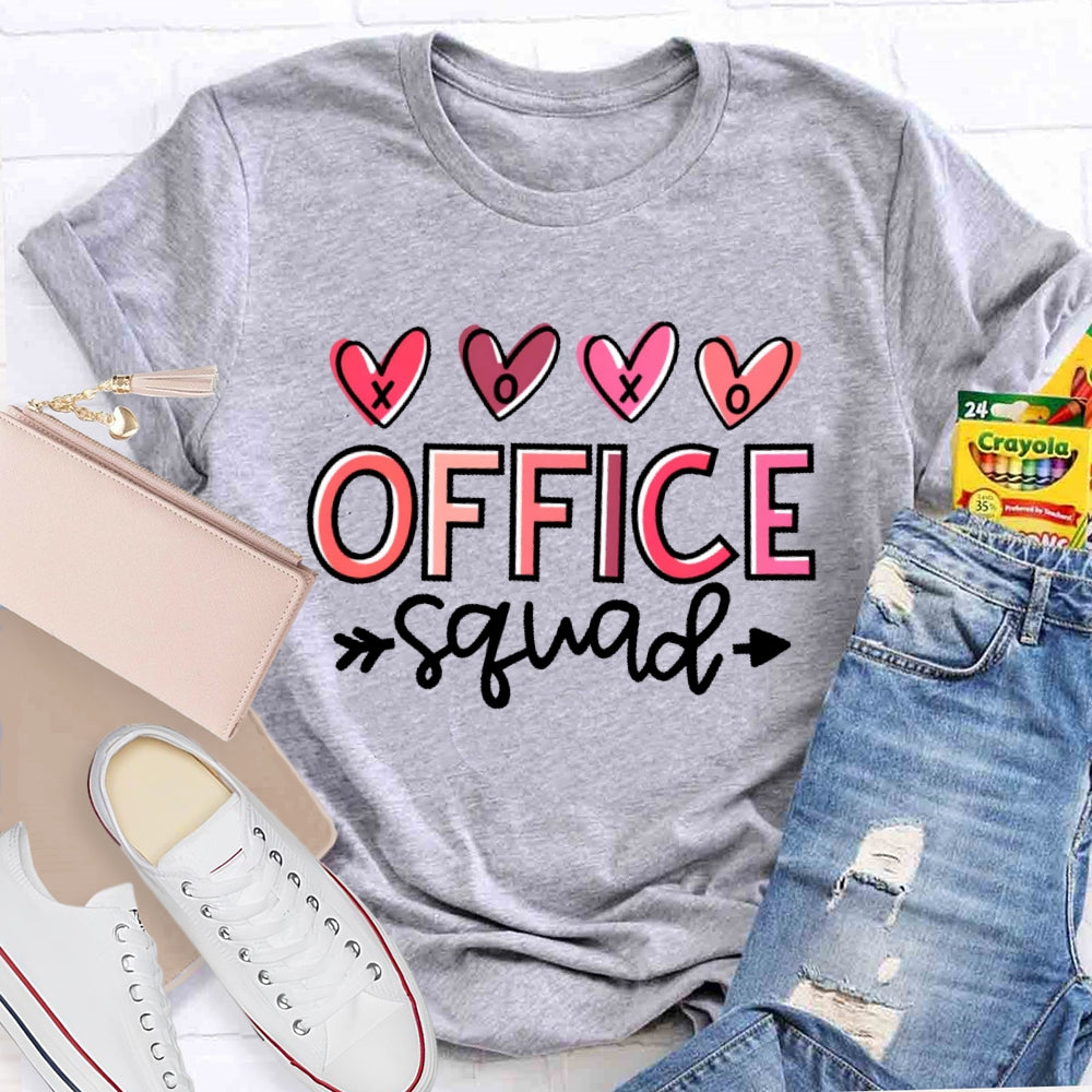 Office Squad Lover Letter Printing T-shirt