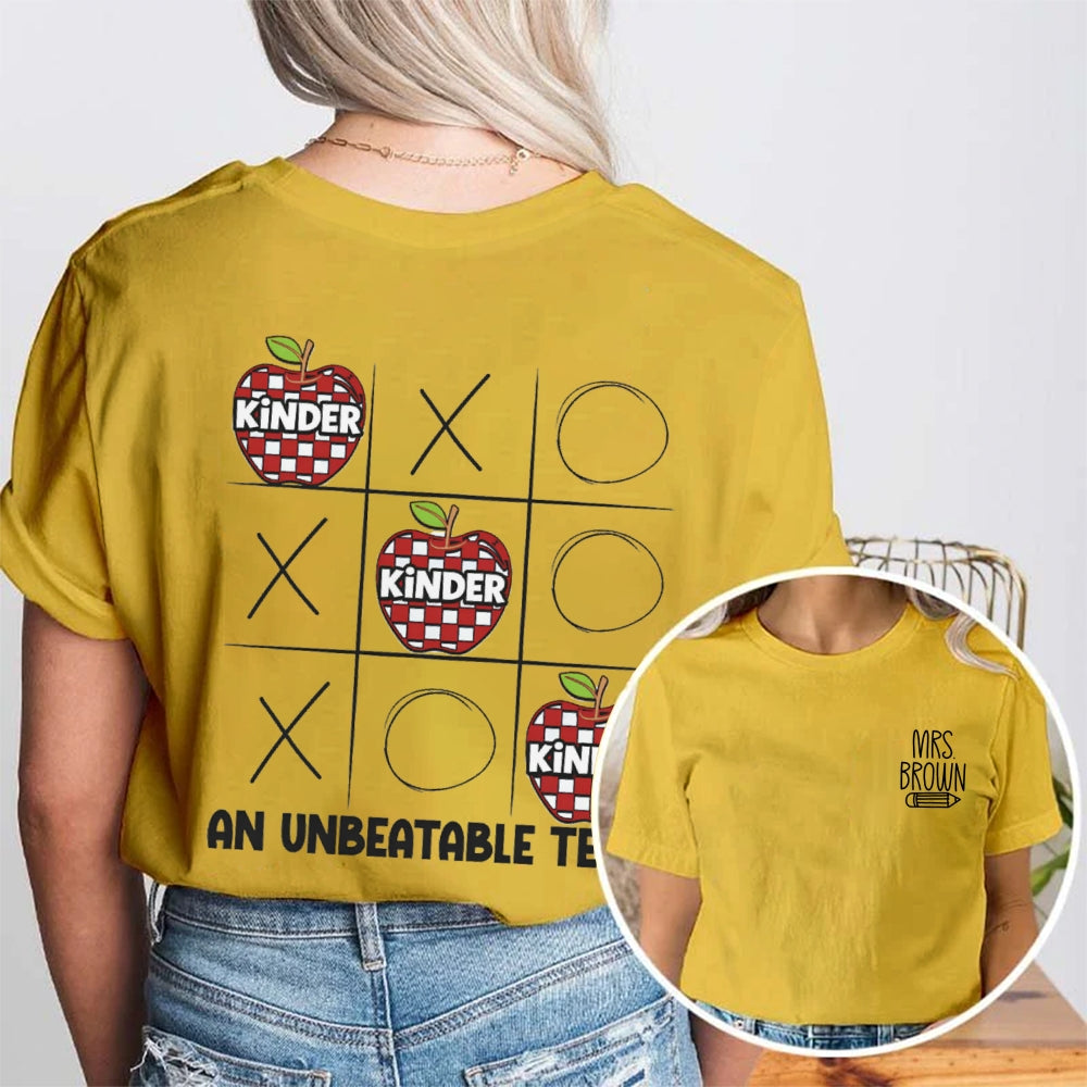Personalized Name Kinder An Unbeatable Team Double Printed T-Shirt