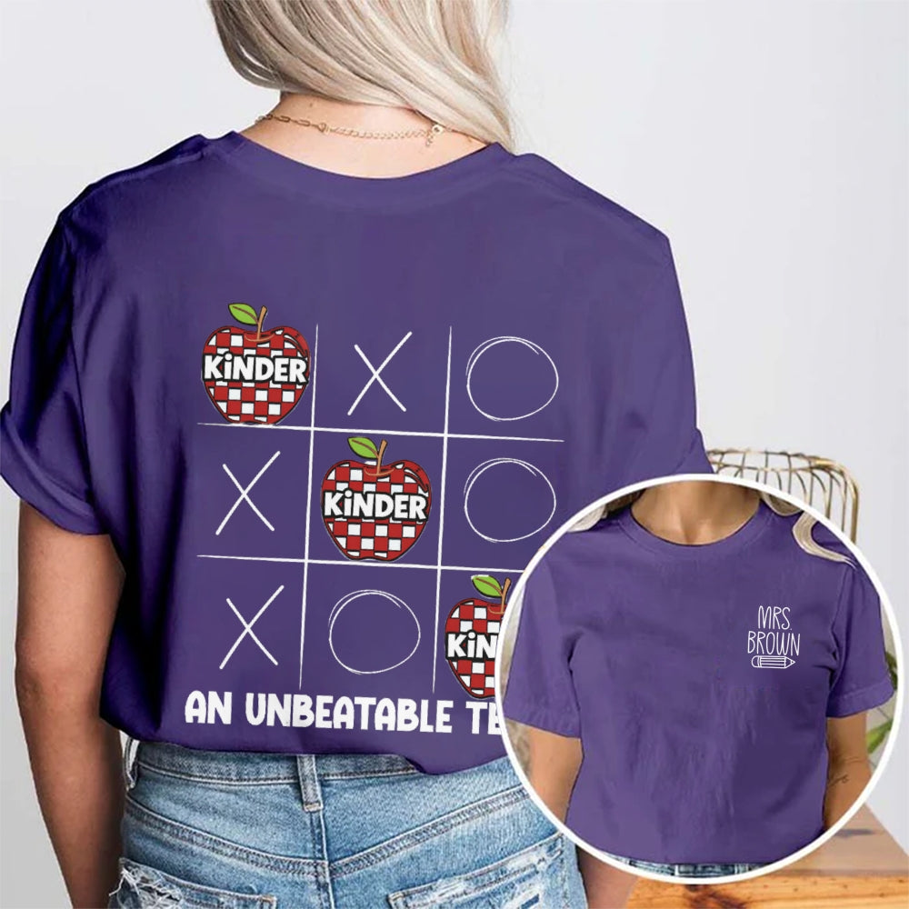 Personalized Name Kinder An Unbeatable Team Double Printed T-Shirt