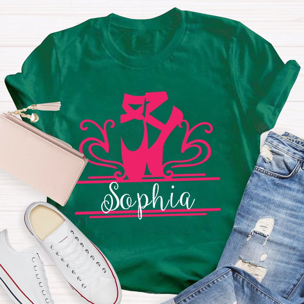 Personalized Name Ballet Shoes Dance T-shirt