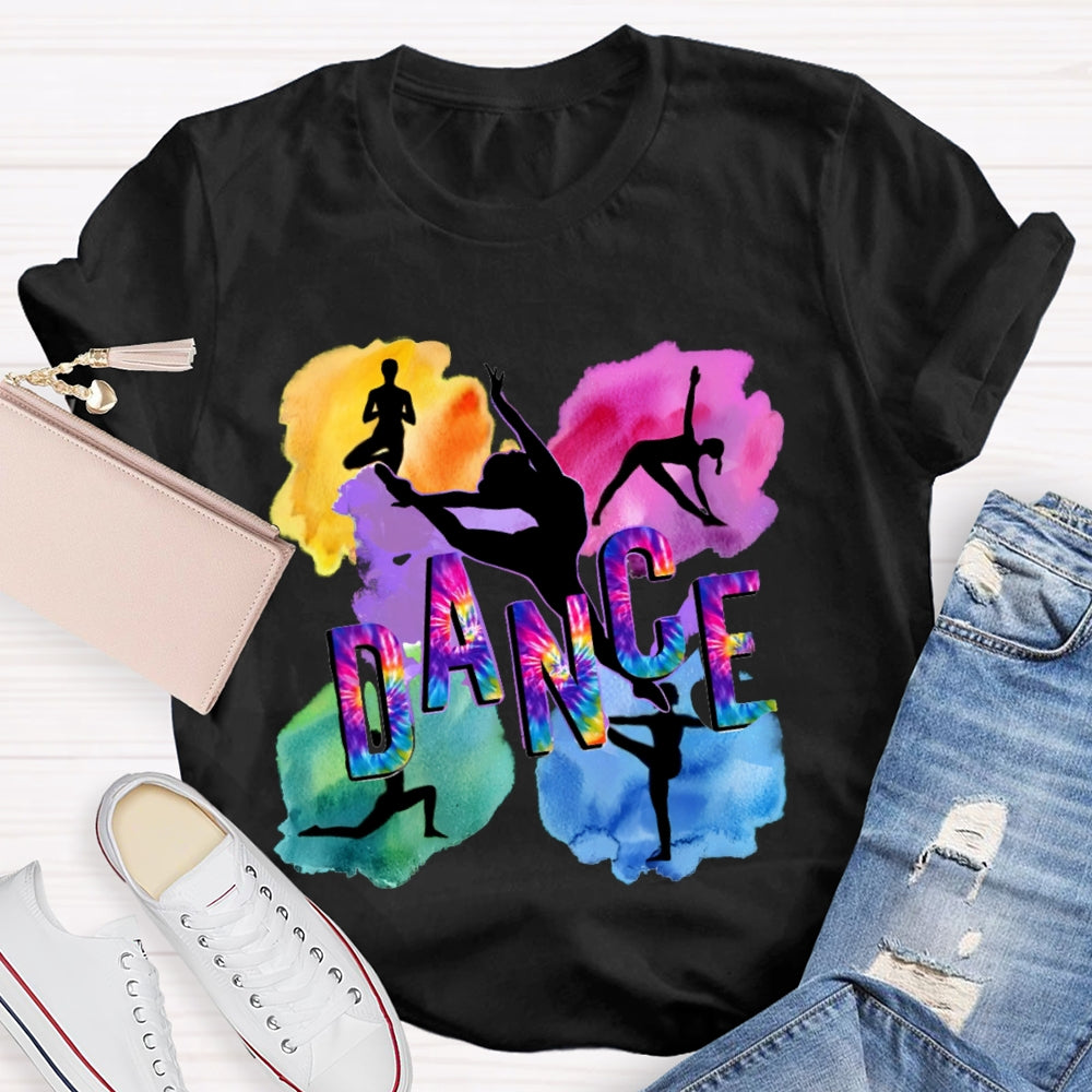 Dance Watercolor Pattern Printing T-shirt