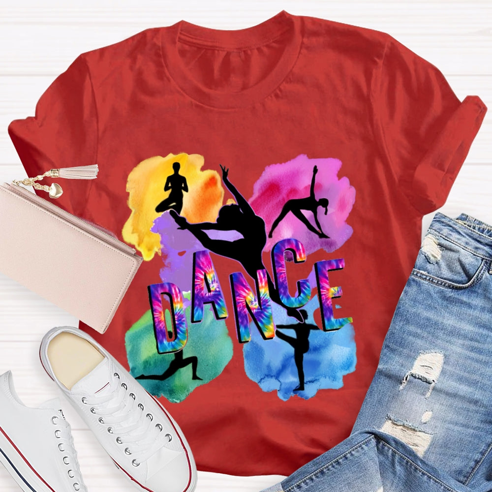 Dance Watercolor Pattern Printing T-shirt