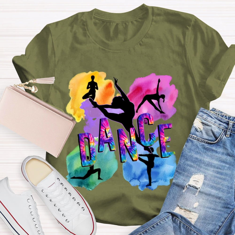Dance Watercolor Pattern Printing T-shirt