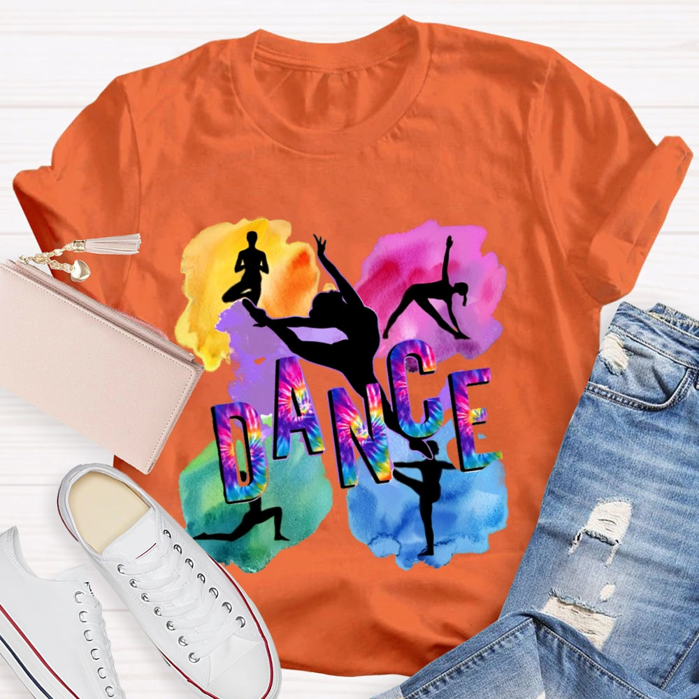 Dance Watercolor Pattern Printing T-shirt