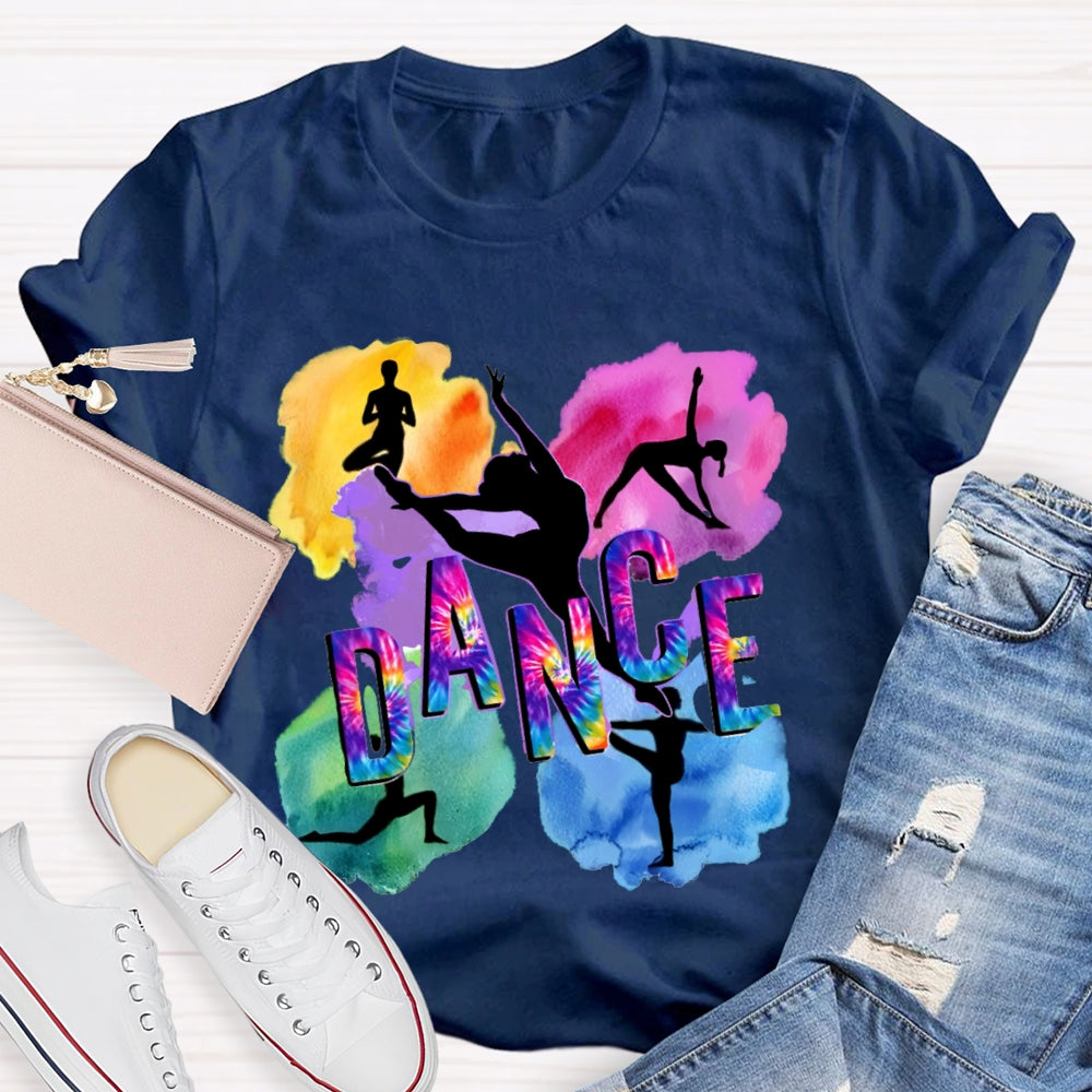 Dance Watercolor Pattern Printing T-shirt