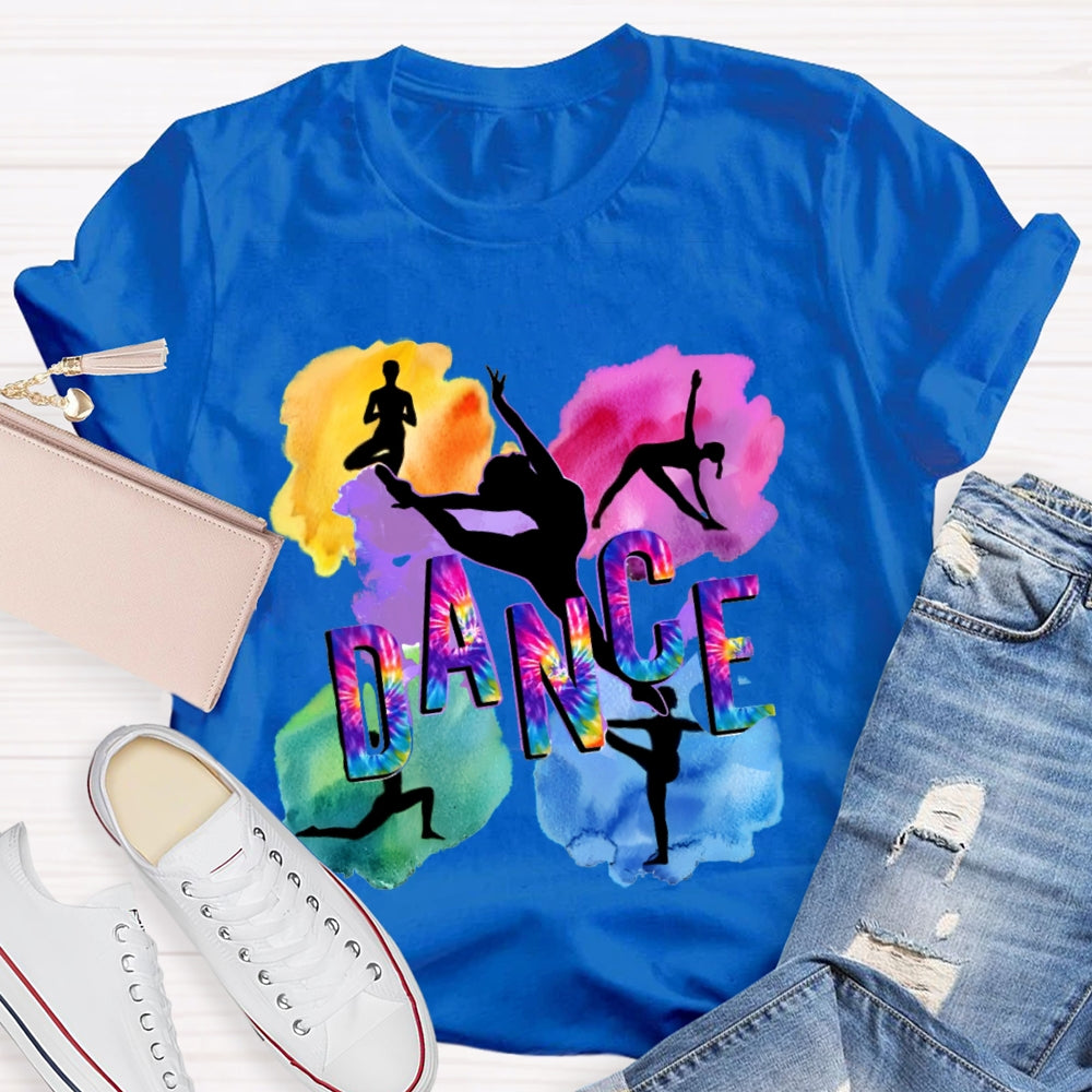 Dance Watercolor Pattern Printing T-shirt