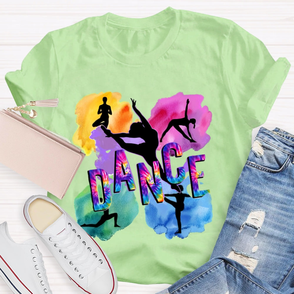 Dance Watercolor Pattern Printing T-shirt