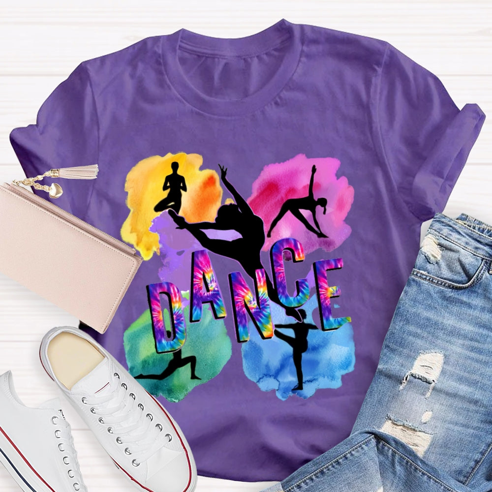 Dance Watercolor Pattern Printing T-shirt