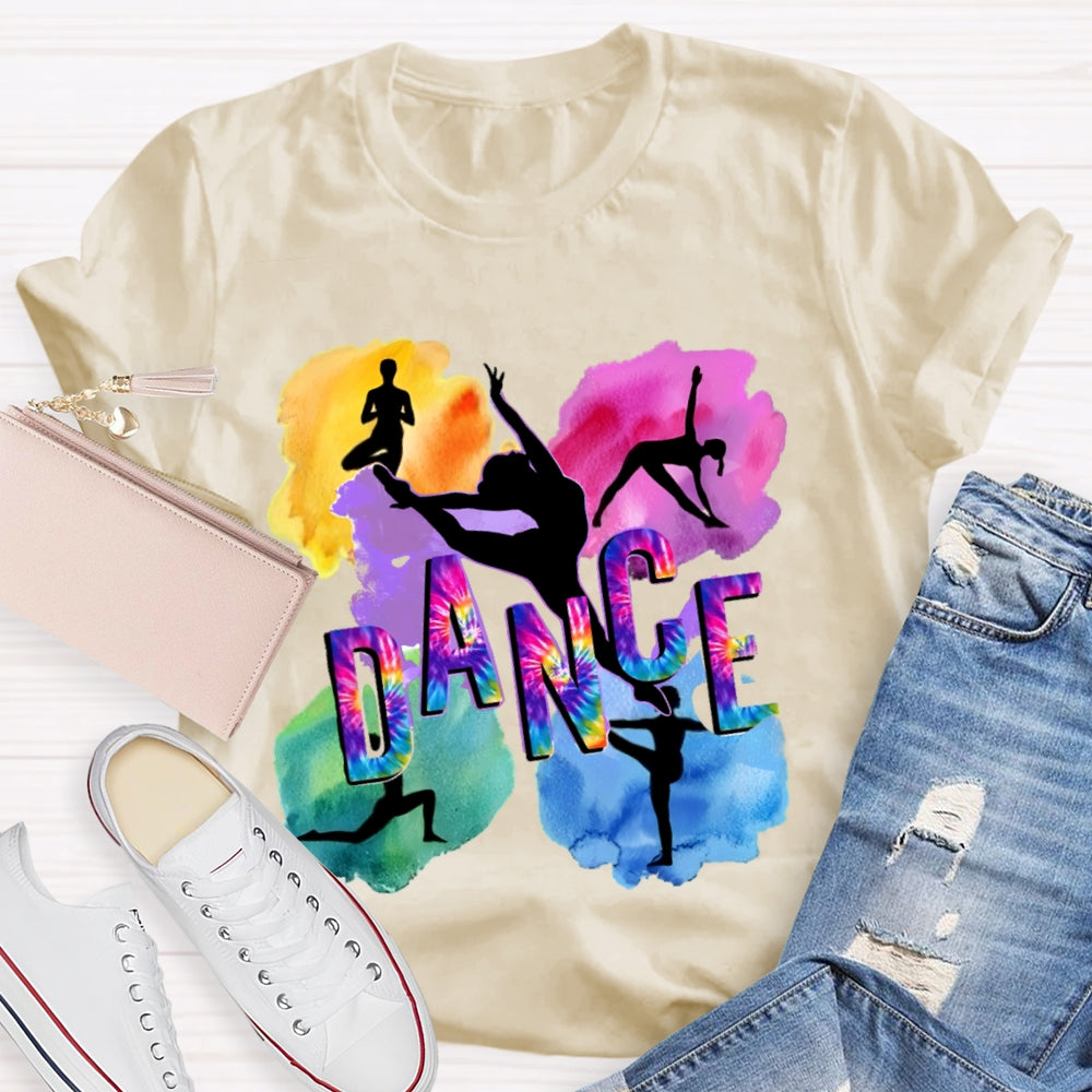 Dance Watercolor Pattern Printing T-shirt