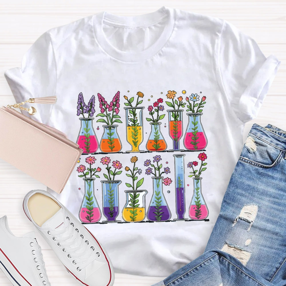 Floral Chemical Experiment Bottle T-shirt