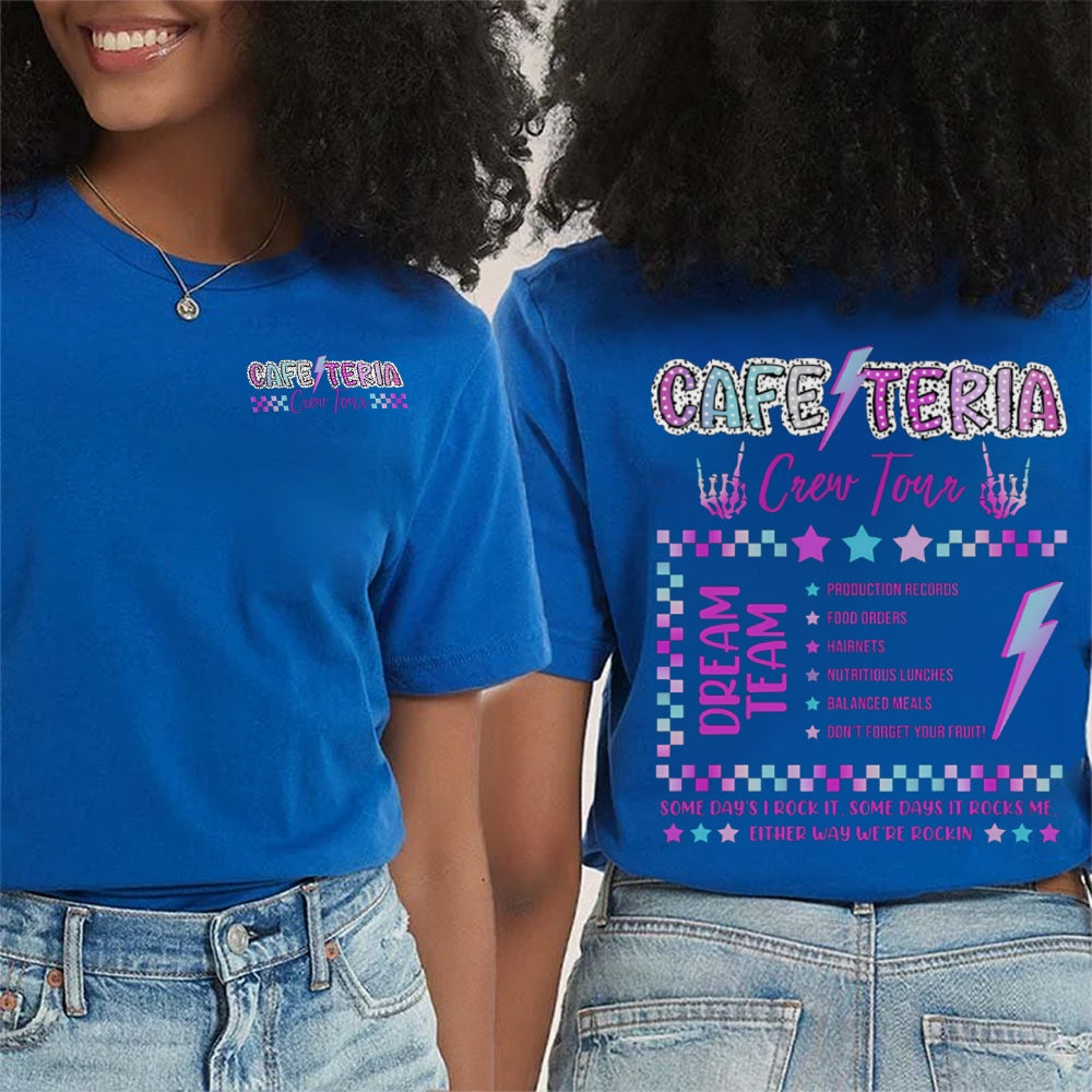 Cafeteria Some Days I Rock It Some Days It Rocks Me Double Printed T-shirt