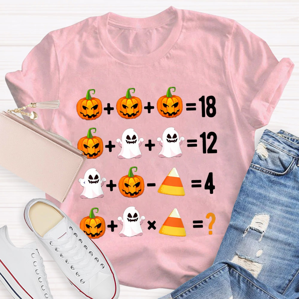 Funny Halloween Part Math Teacher T-shirt