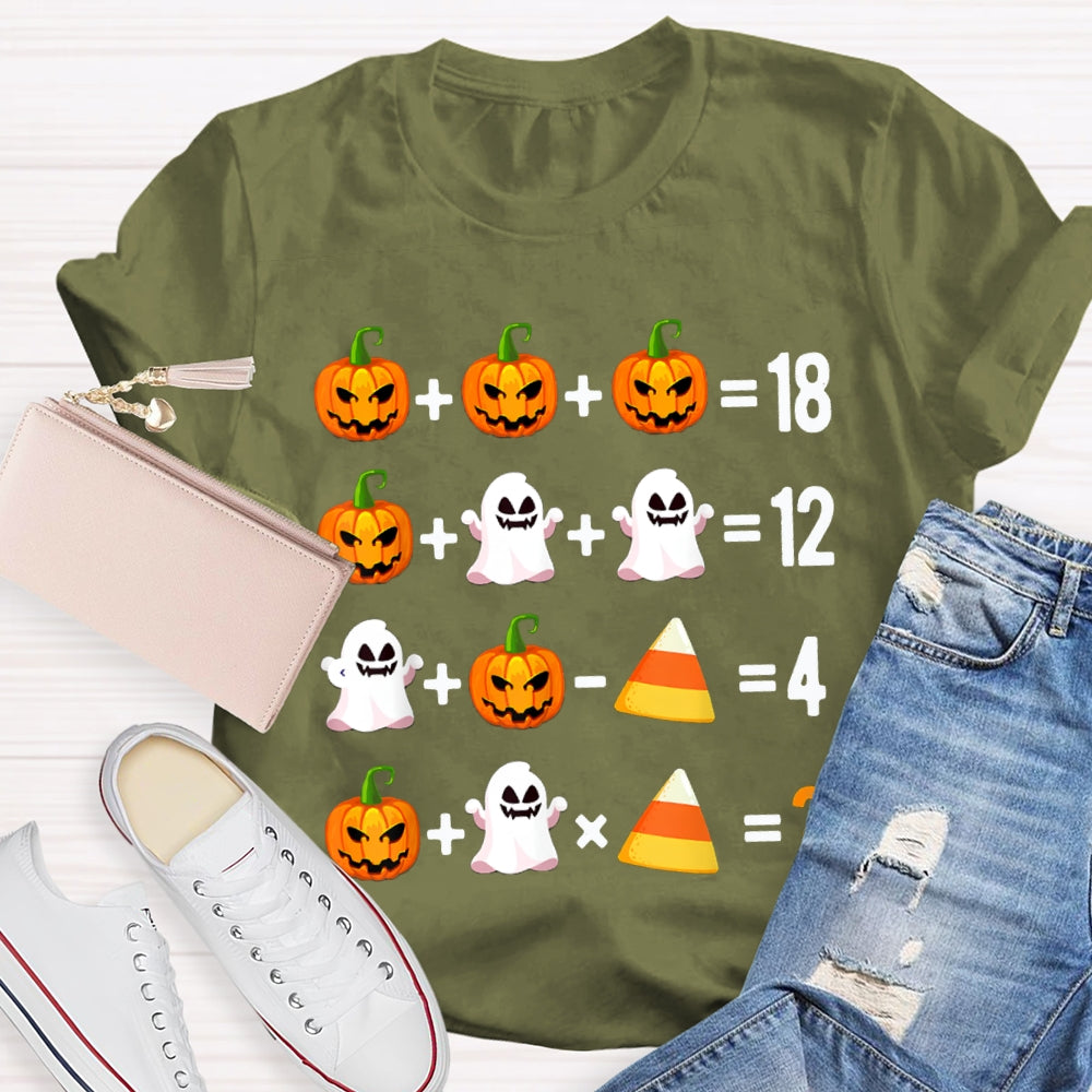 Funny Halloween Part Math Teacher T-shirt