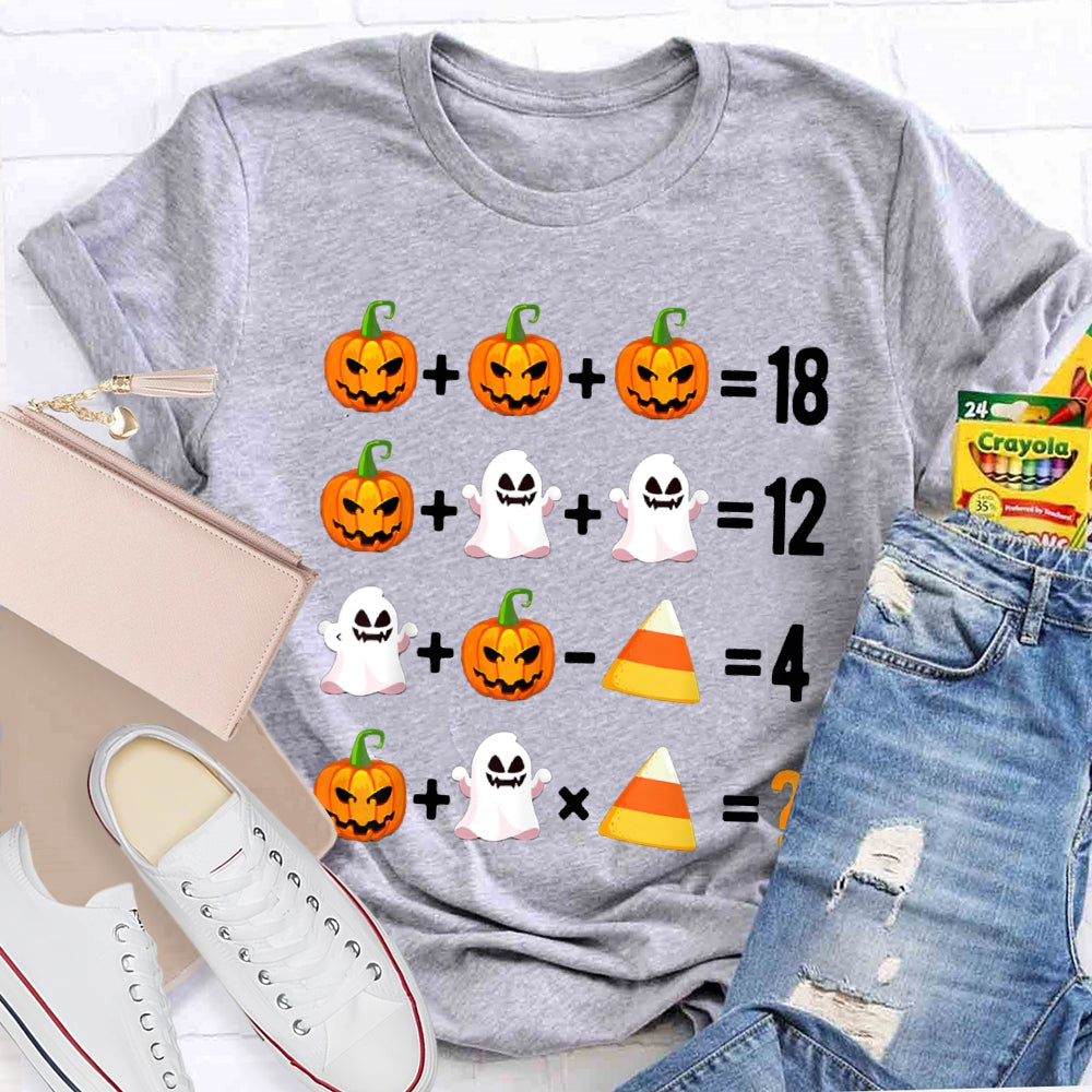 Funny Halloween Part Math Teacher T-shirt