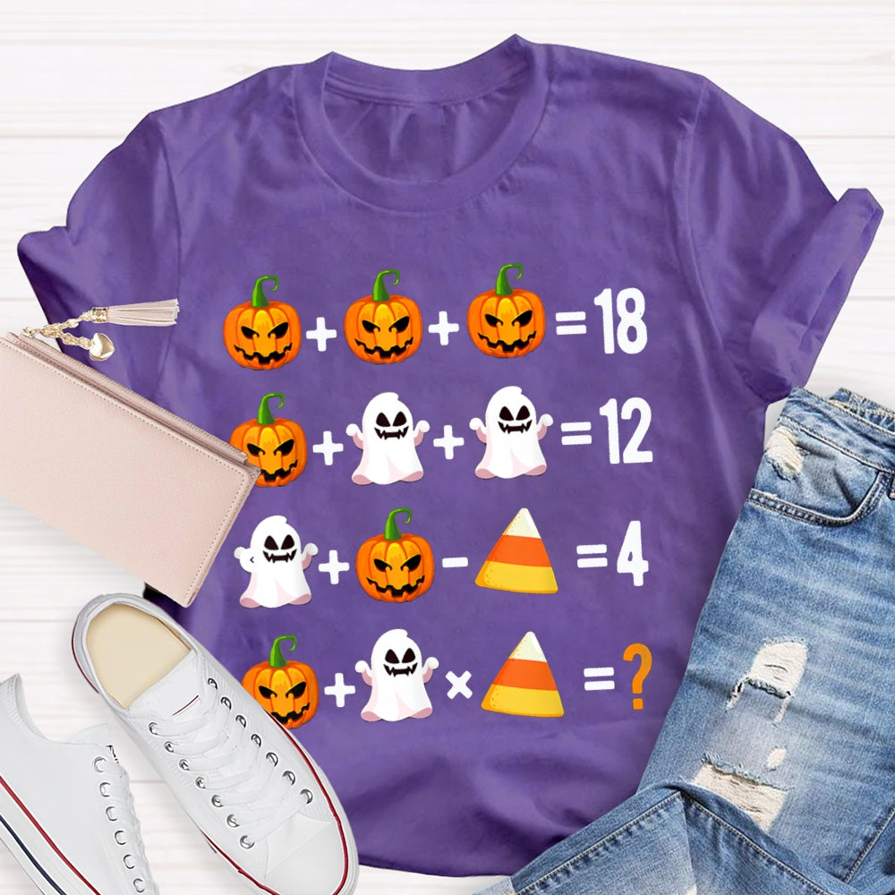 Funny Halloween Part Math Teacher T-shirt