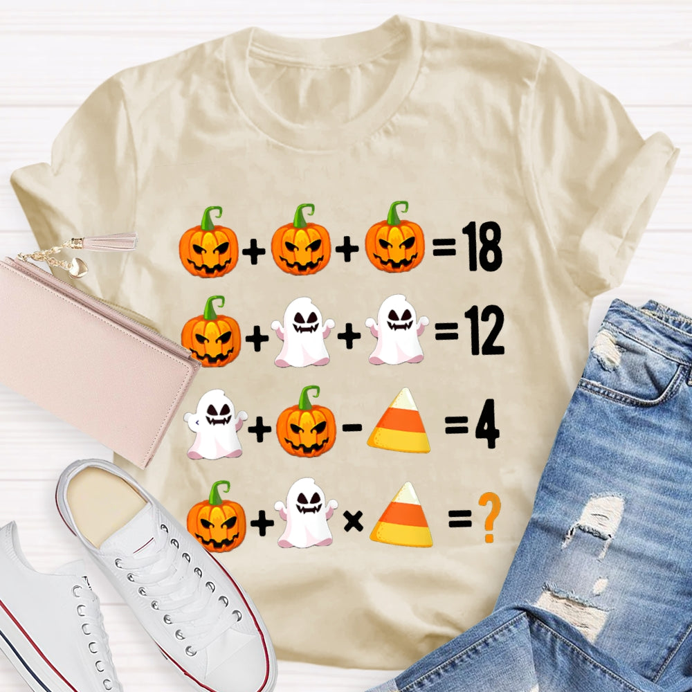 Funny Halloween Part Math Teacher T-shirt